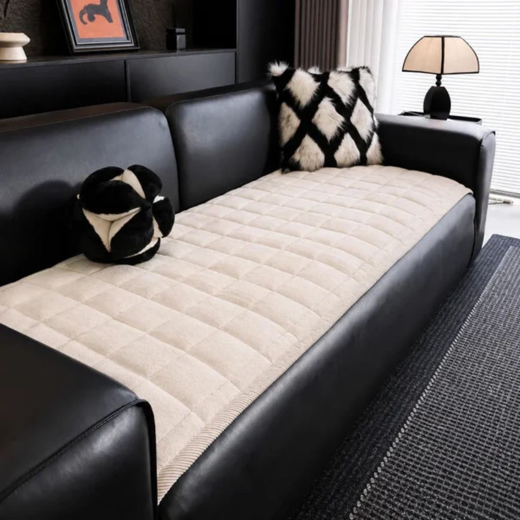 Housse de canapé matelassée antidérapante en microfibre