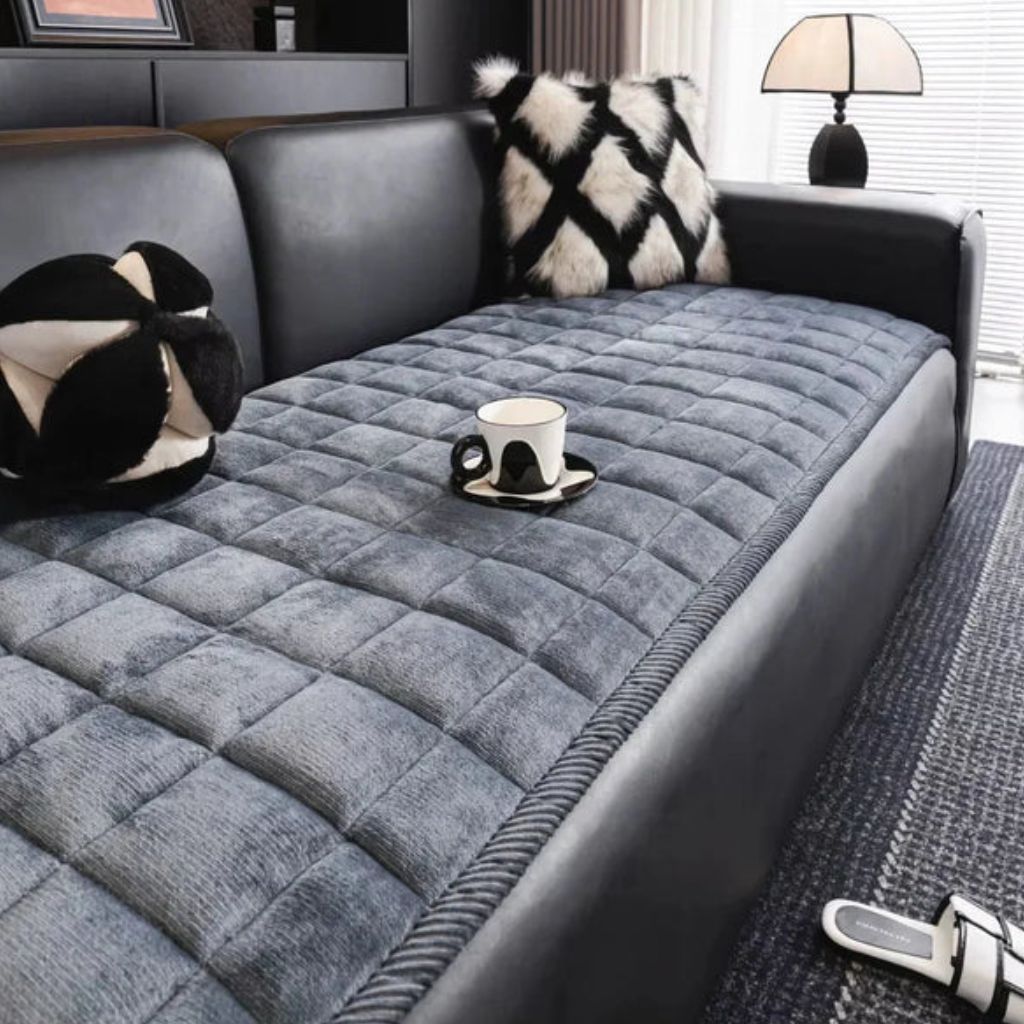 Housse de canapé matelassée antidérapante en microfibre