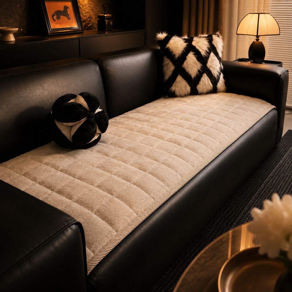 Housse de canapé matelassée antidérapante en microfibre