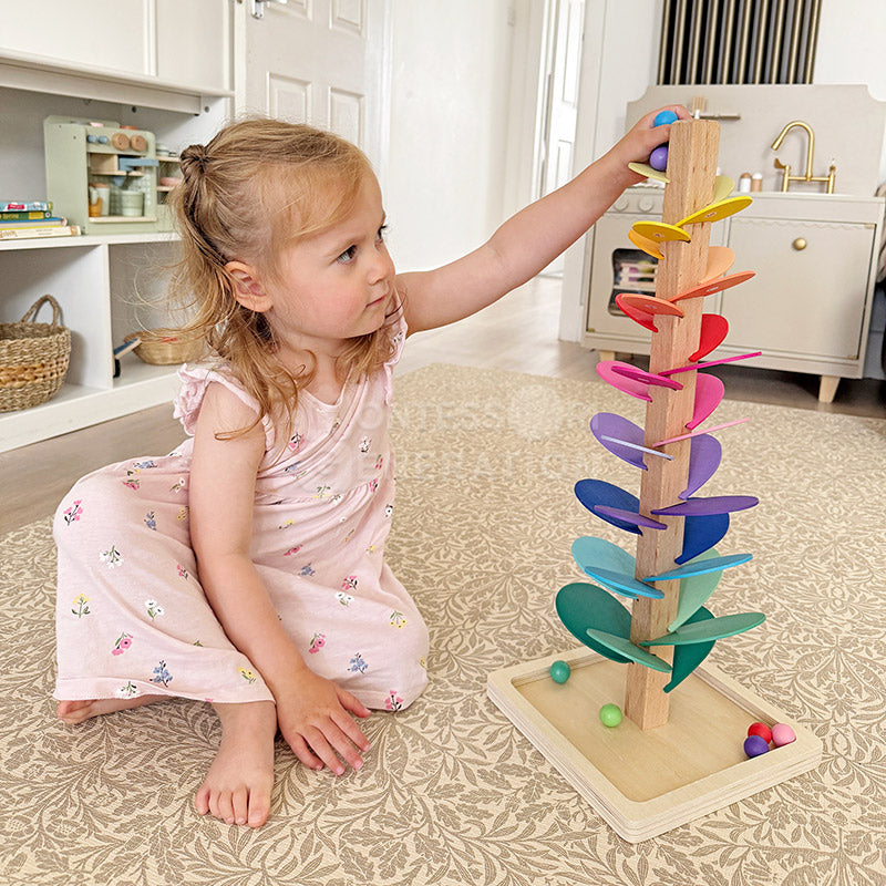 Wooden Rainbow Marble Tree, Ages 3+