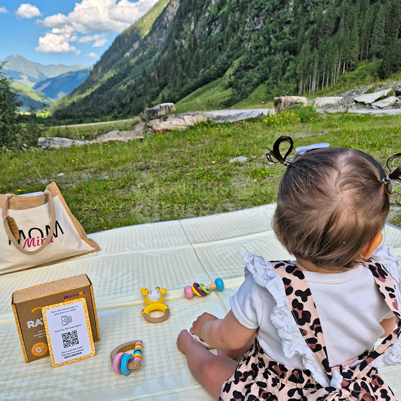 Coffret de 5 hochets en bois pour bébé