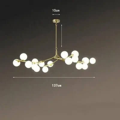 Frosted Glass Globe Chandelier, 12 to 24 Lights