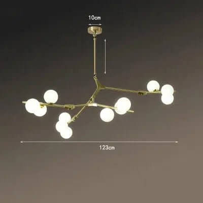 Frosted Glass Globe Chandelier, 12 to 24 Lights