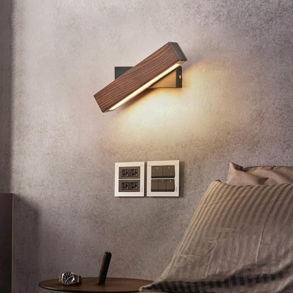 Wooden LED Wall Light, Rotates 180°