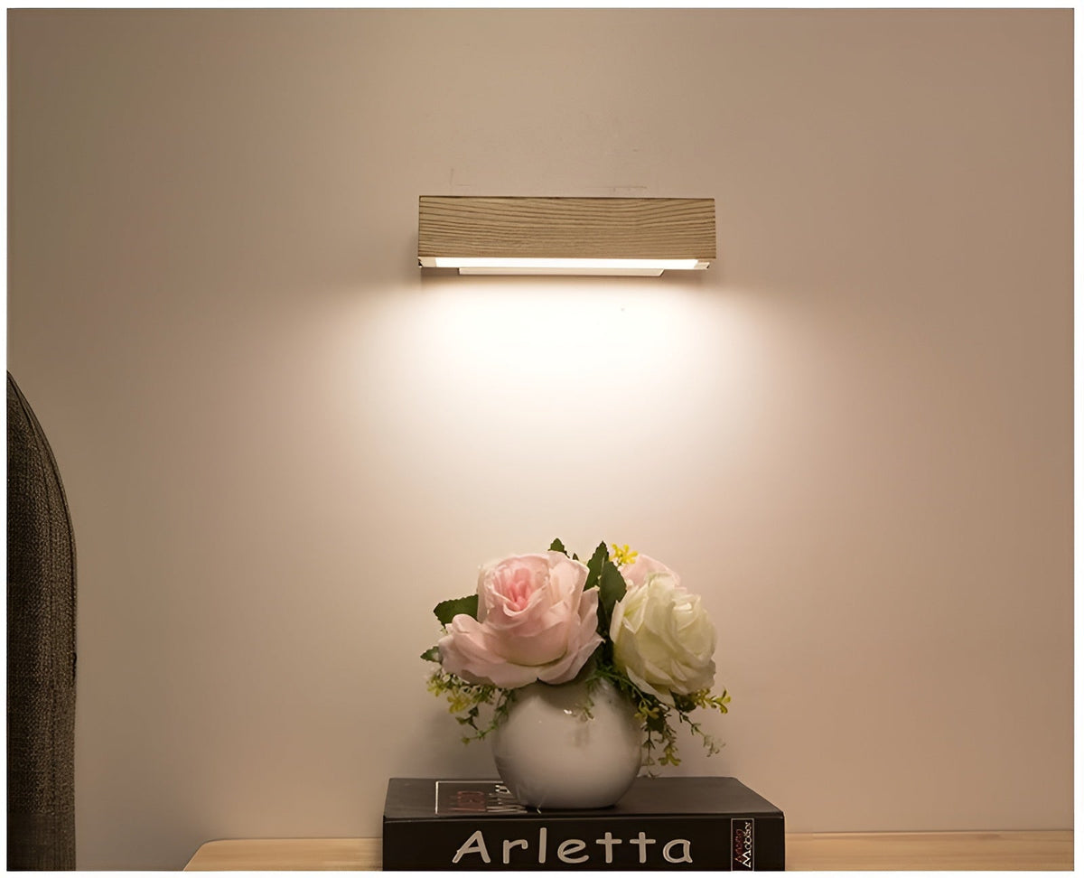 Wooden LED Wall Light, Rotates 180°