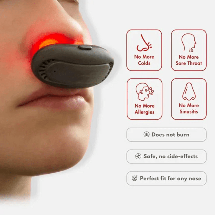 CLEARBREATHIE - Infrared Nasal Device with Red Light Technology to Support Clear Airways and Comfortable Everyday Use
