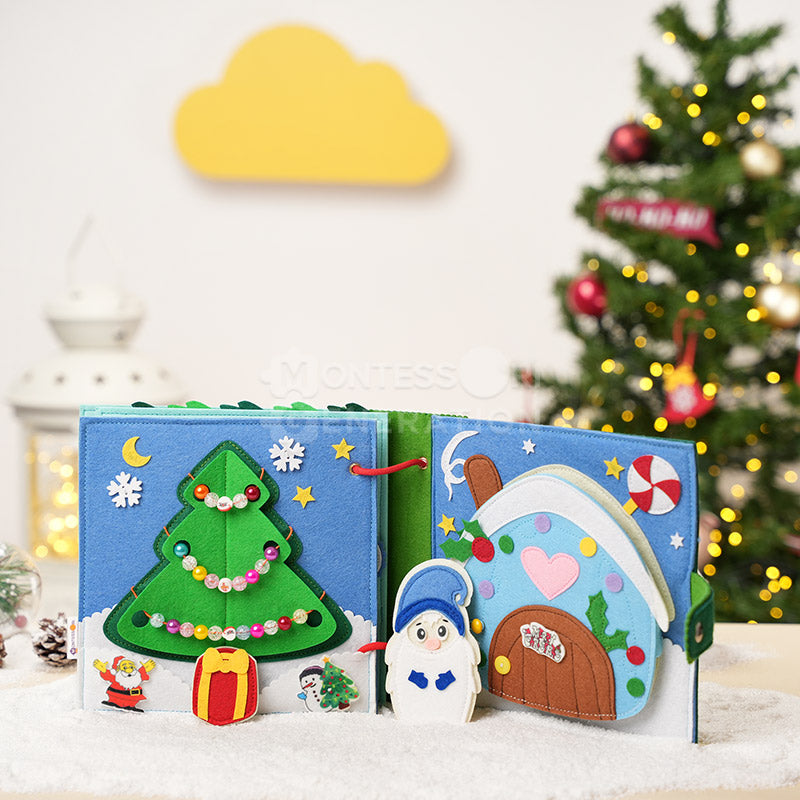 Livre d'activités du Père Noël en feutrine, dès 3 ans