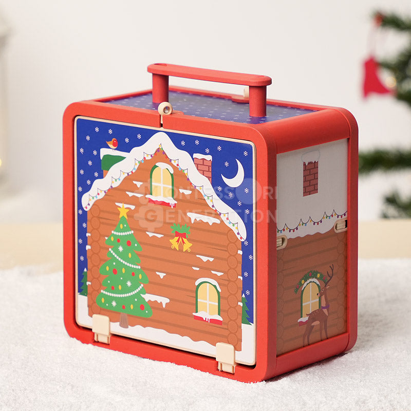 Atelier du Père Noël en bois avec 18 figurines