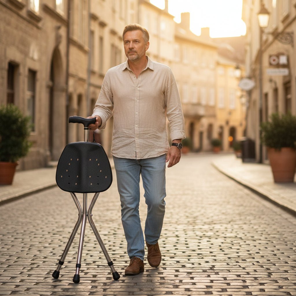 Ledvest Canne de Marche Pliable avec Siège Intégré