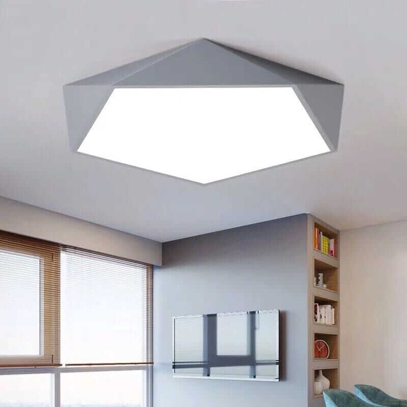 Plafonnier LED géométrique extra-plat, 6 coloris