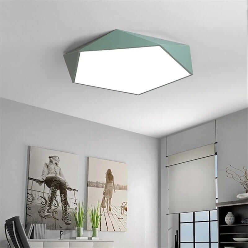 Plafonnier LED géométrique extra-plat, 6 coloris