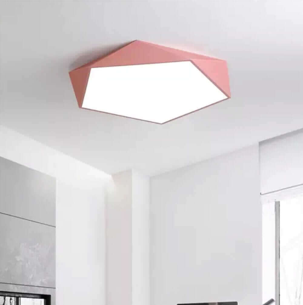 Plafonnier LED géométrique extra-plat, 6 coloris
