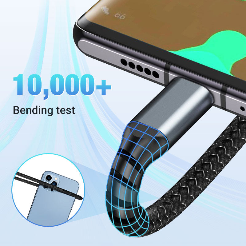 3-in-1 Transparent Light-Up Charging Cable, 1.2 m
