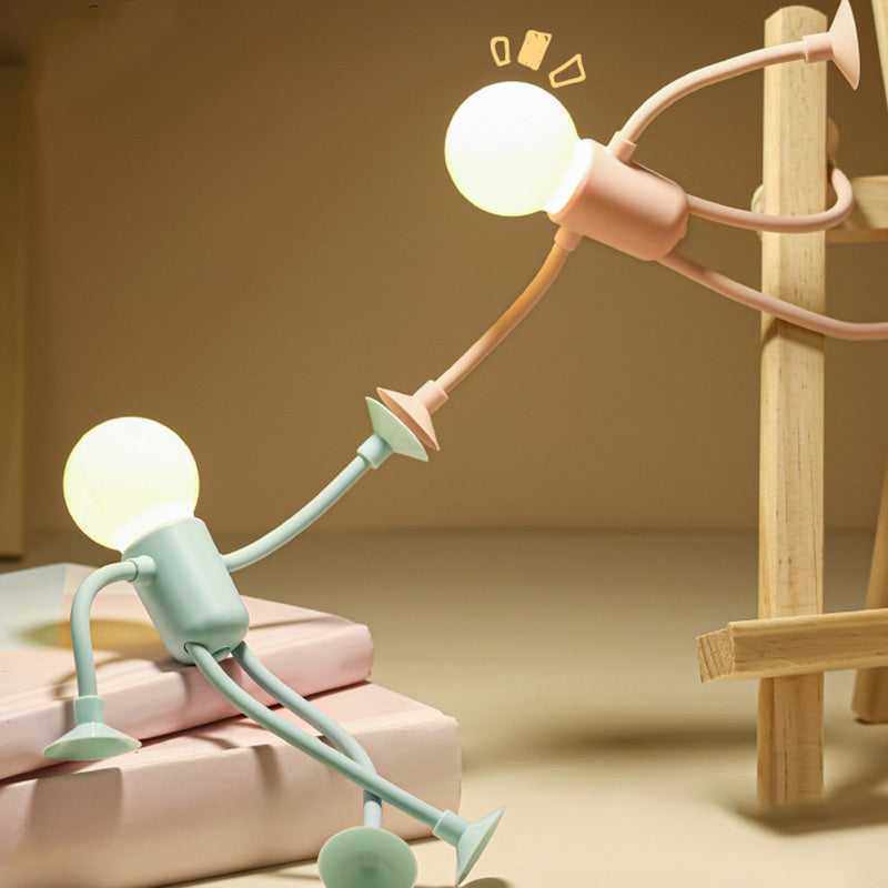 Poseable Figure Night Light with Suction Cup