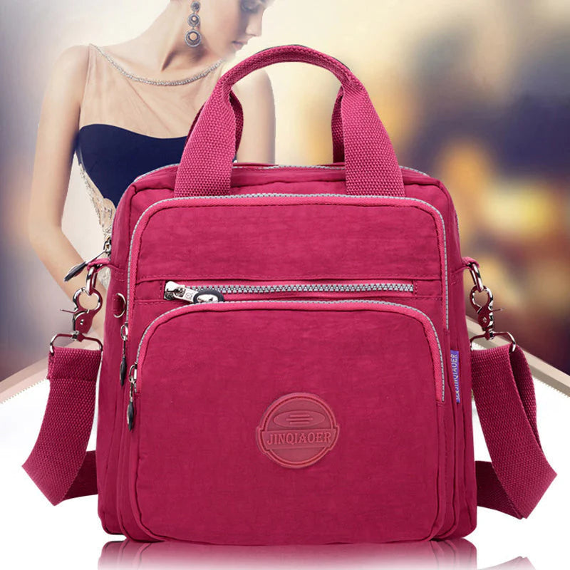 Sac à bandoulière décontracté en nylon, zippé
