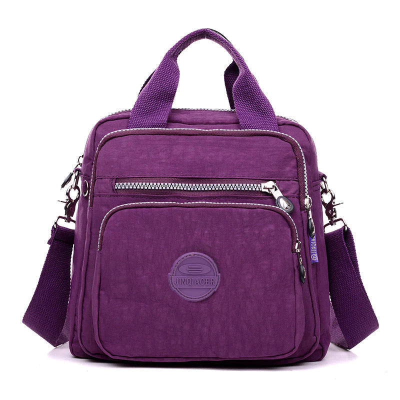 Sac à bandoulière décontracté en nylon, zippé