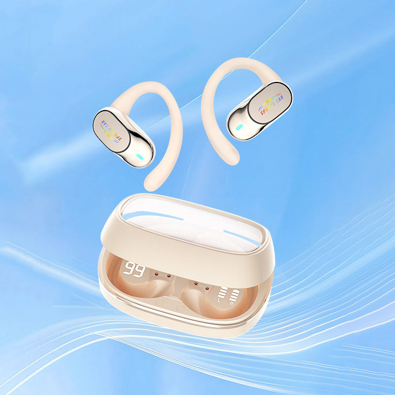 Open-Ear Bluetooth Hook Earbuds, LED Display Case