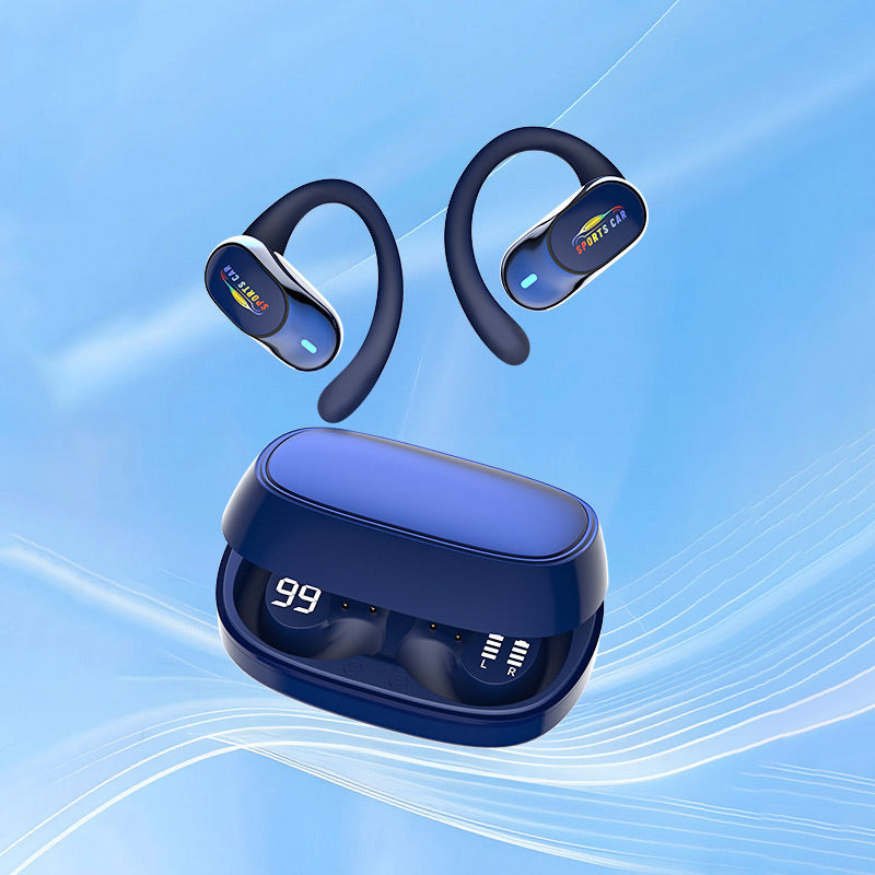 Open-Ear Bluetooth Hook Earbuds, LED Display Case