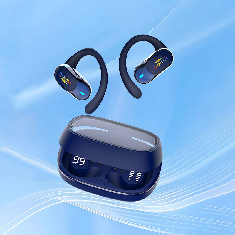 Open-Ear Bluetooth Hook Earbuds, LED Display Case