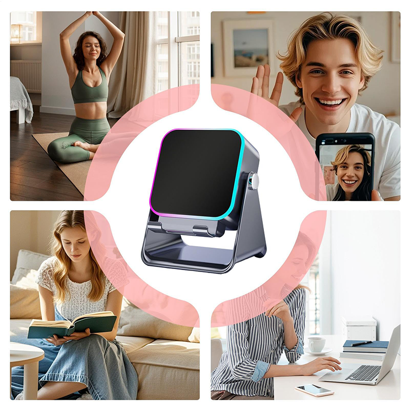 Support téléphone avec enceinte à induction 5 en 1