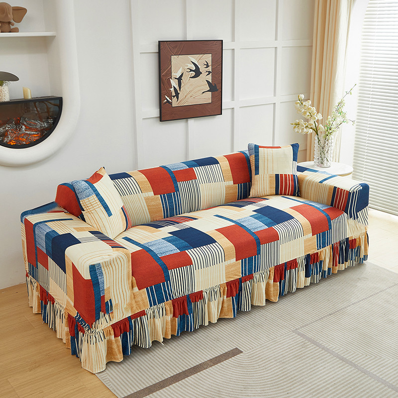 Housse de canapé extensible à volant, 1 à 4 places