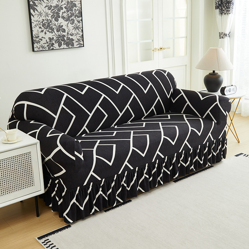 Housse de canapé extensible à volant, 1 à 4 places