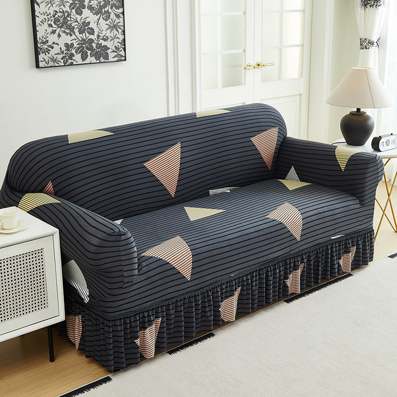 Housse de canapé extensible à volant, 1 à 4 places