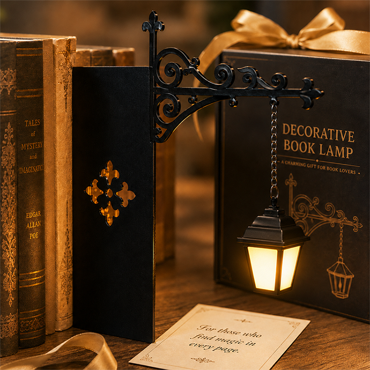 Serre-livres lumineux réverbère rétro miniature