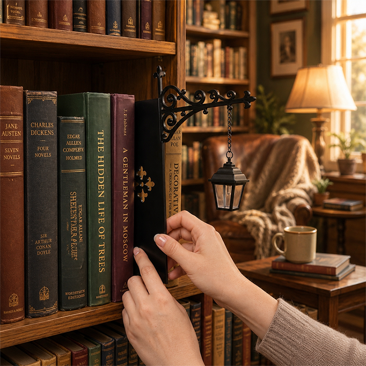 Serre-livres lumineux réverbère rétro miniature