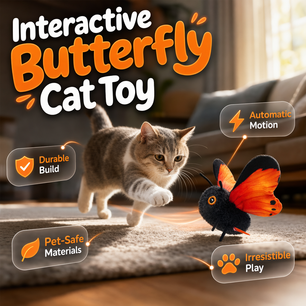 Motion-Activated Flapping Butterfly Cat Toy