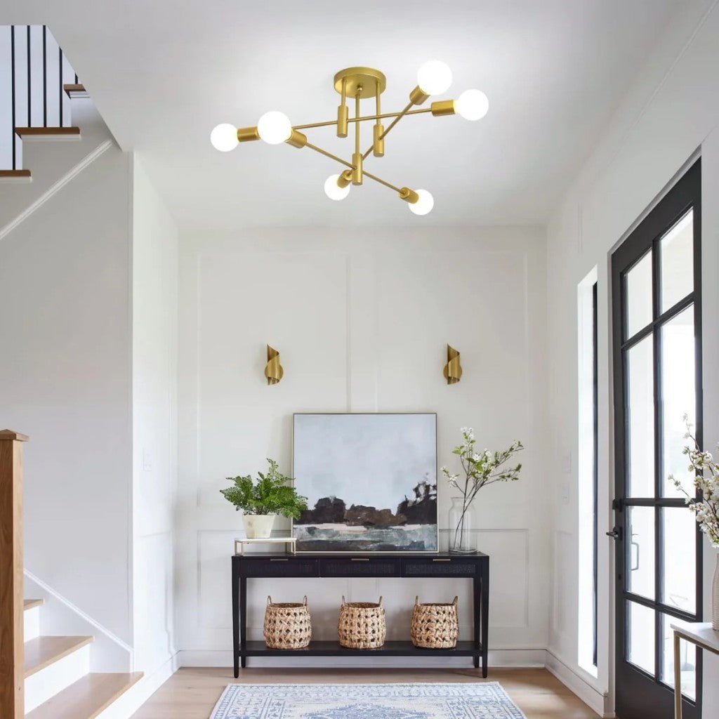 Sputnik Mid-Century Iron Ceiling Light, E27 Sockets
