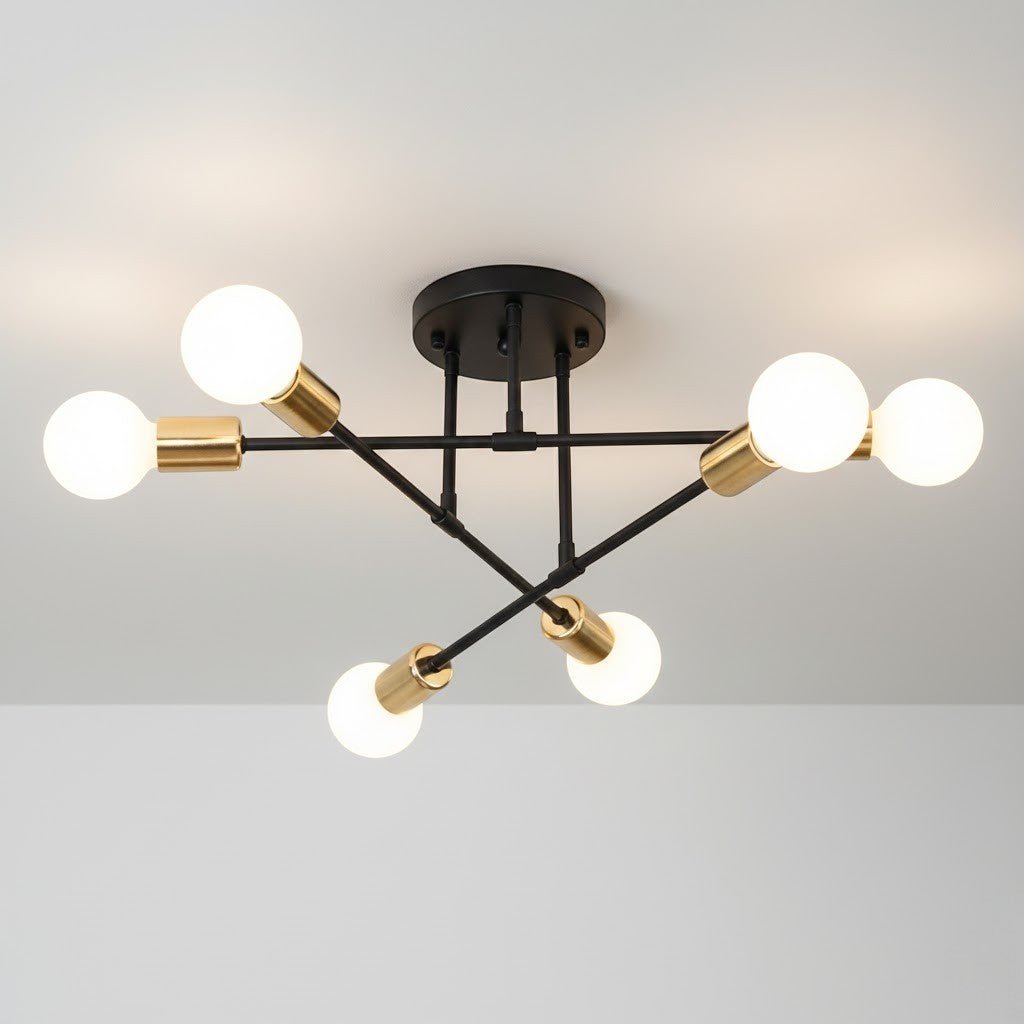 Sputnik Mid-Century Iron Ceiling Light, E27 Sockets