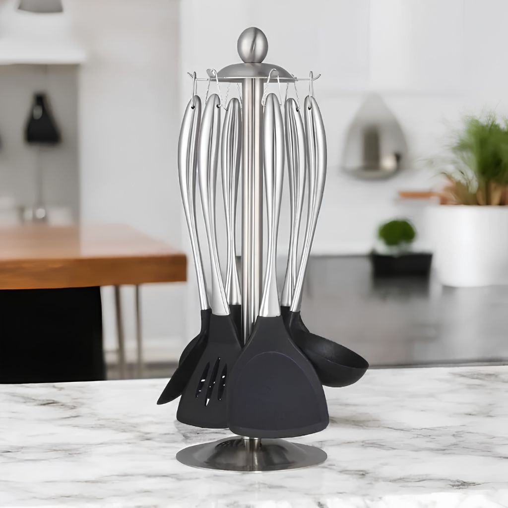 Ustensiles de cuisine en inox antiadhésif, lot de 6