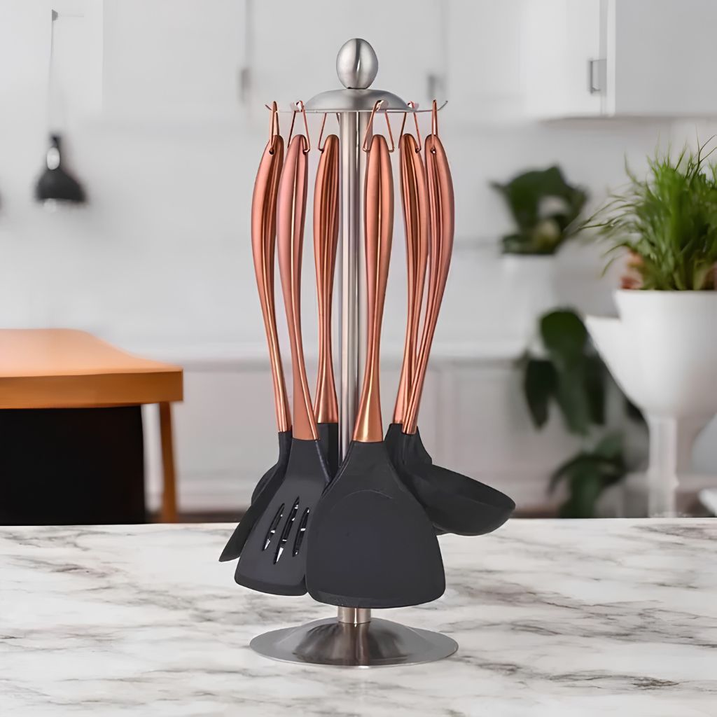 Ustensiles de cuisine en inox antiadhésif, lot de 6