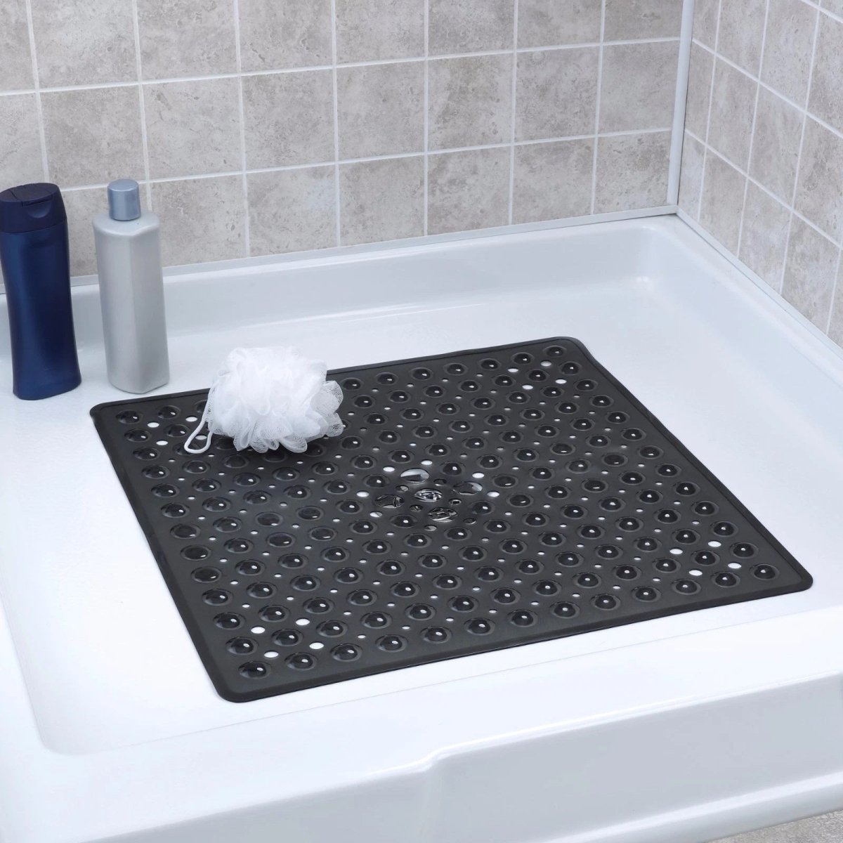 Tapis de douche antidérapant en PVC à ventouses, 53 cm