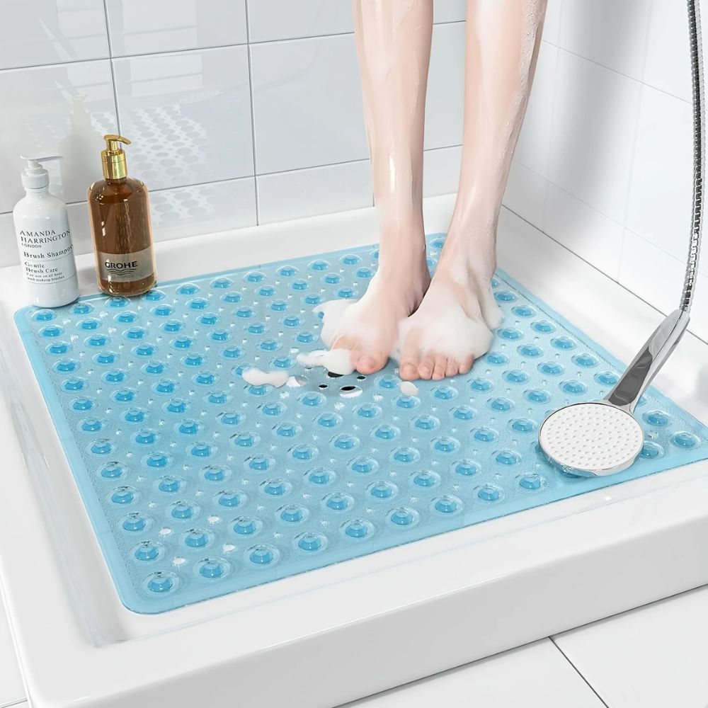Tapis de douche antidérapant en PVC à ventouses, 53 cm