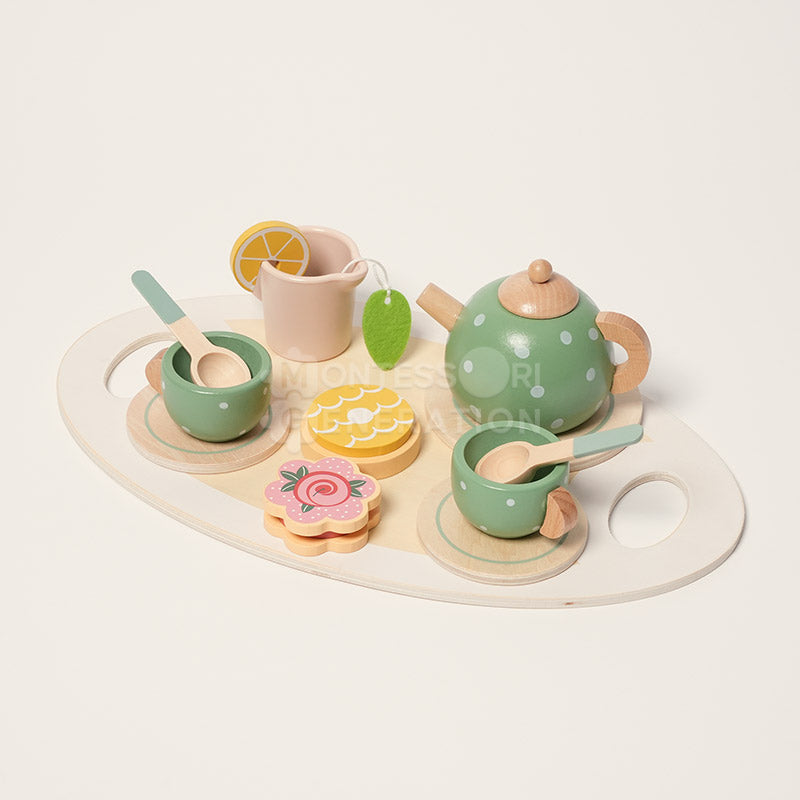 Wooden Play Tea Set, 15 Pieces, from 3 Years