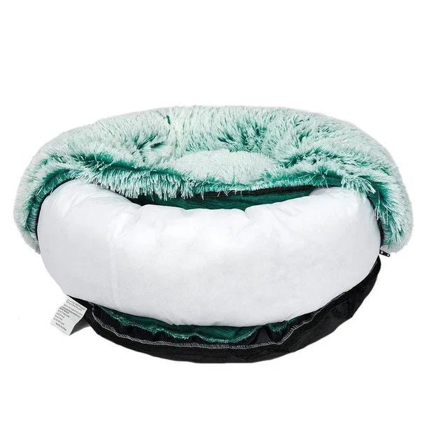 Panier rond moelleux pour chien, housse amovible