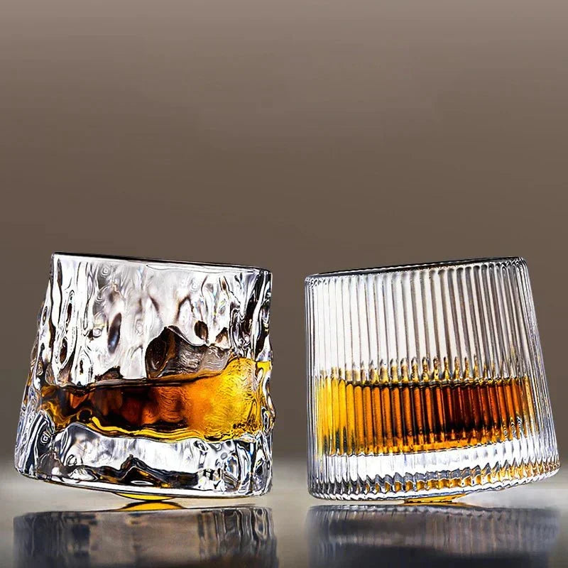 Verre à whisky texturé tournant, 160 ml