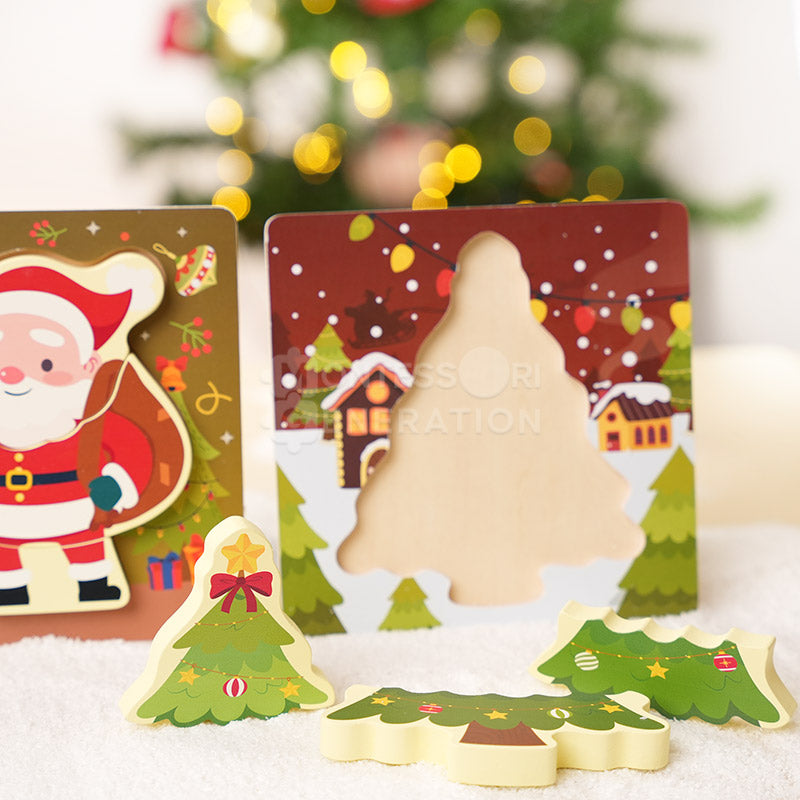 Christmas Wooden Puzzles, Set of 3, Ages 1+