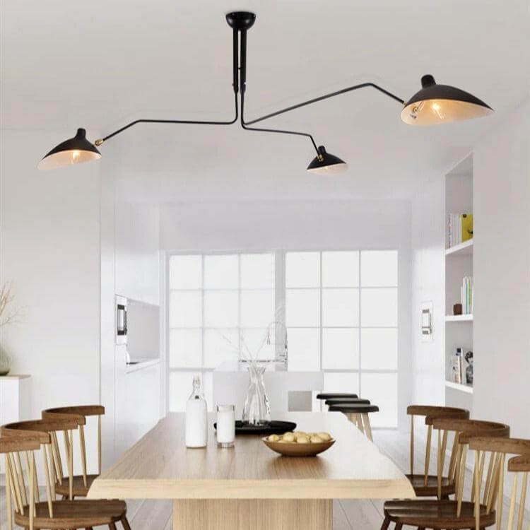 Nordic Retro Chandelier, 3 or 6 Adjustable Heads