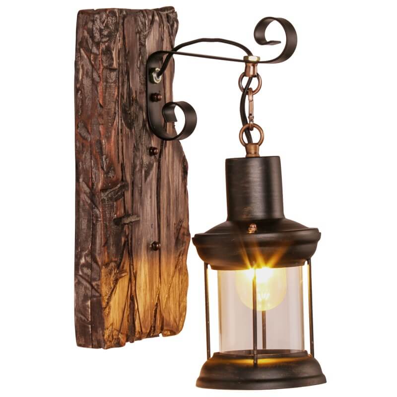 Veritas - Applique Murale en Bois et Verre