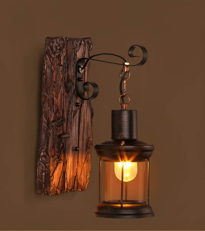 Veritas - Applique Murale en Bois et Verre