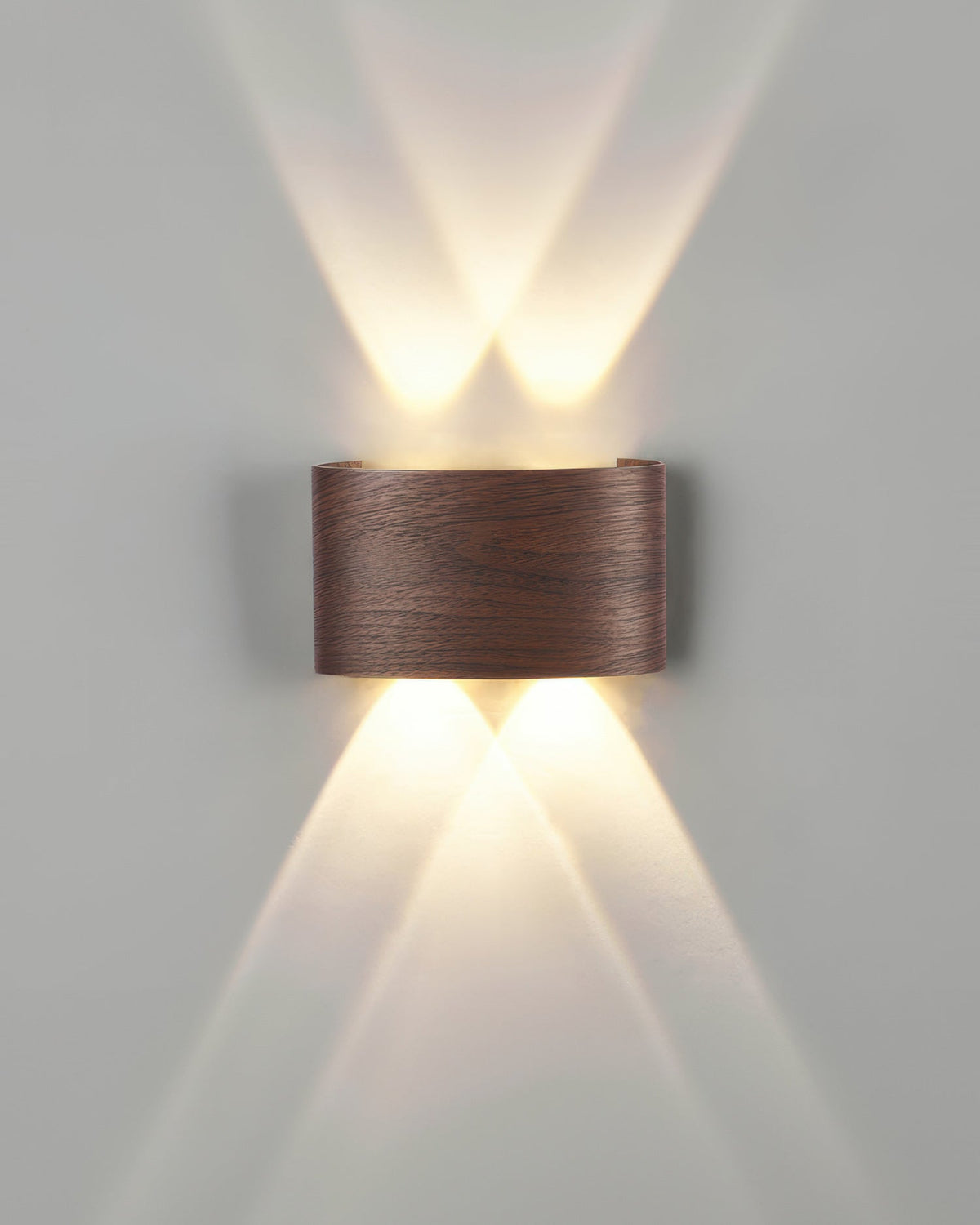Wood-Effect Aluminium LED Wall Light, IP65