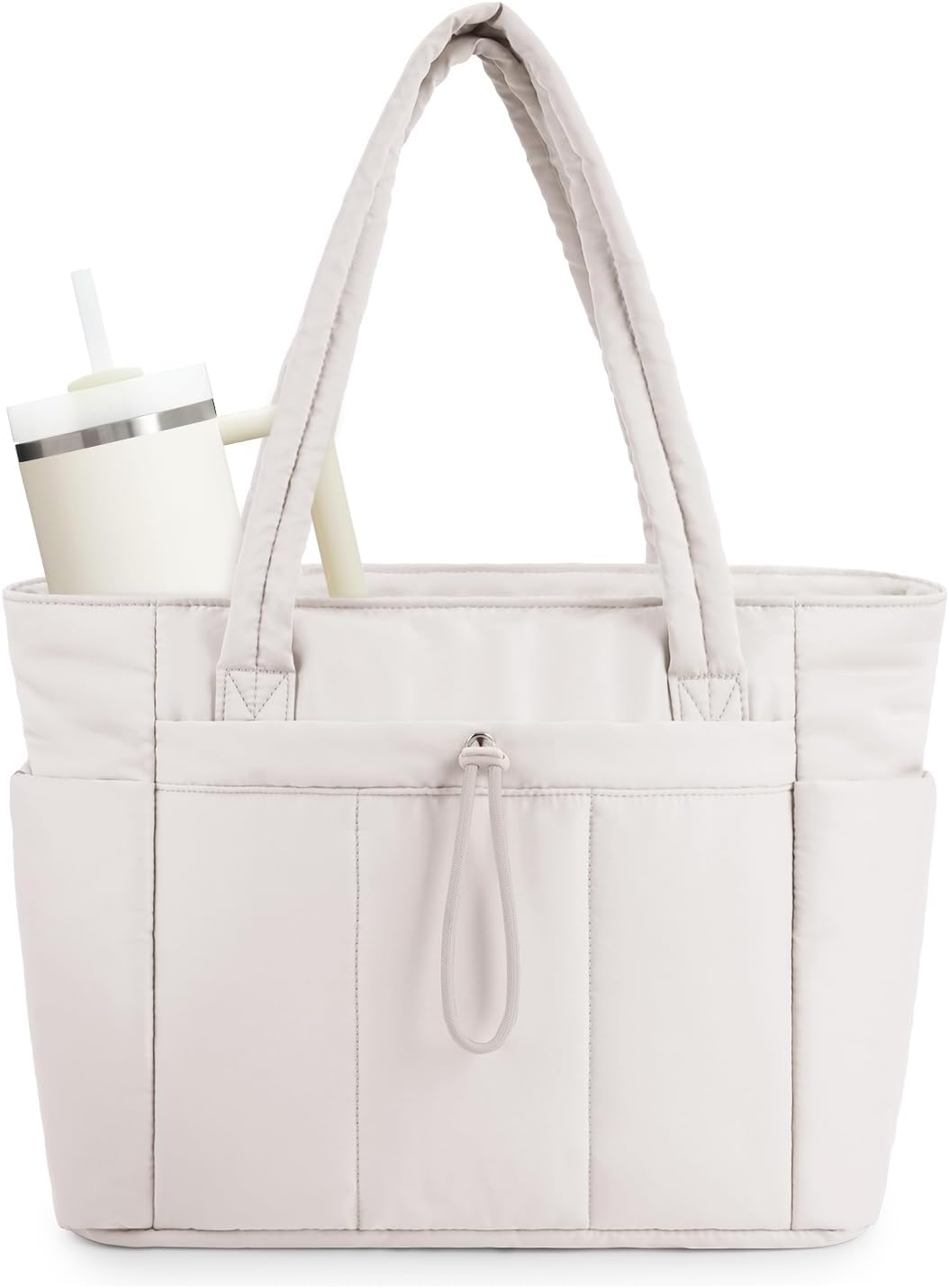 Sac cabas matelassé avec porte-gobelet et poche PC