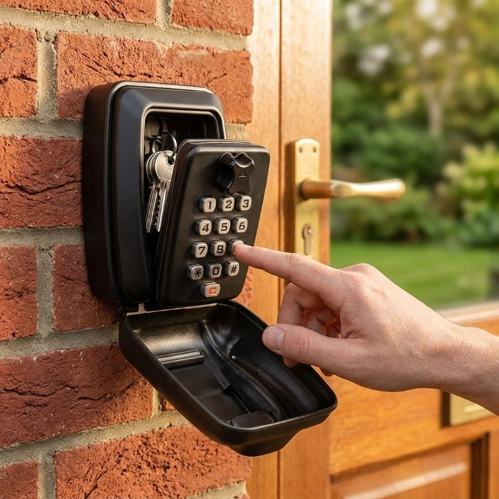 Wall-Mounted Combination Key Box, Black Zinc