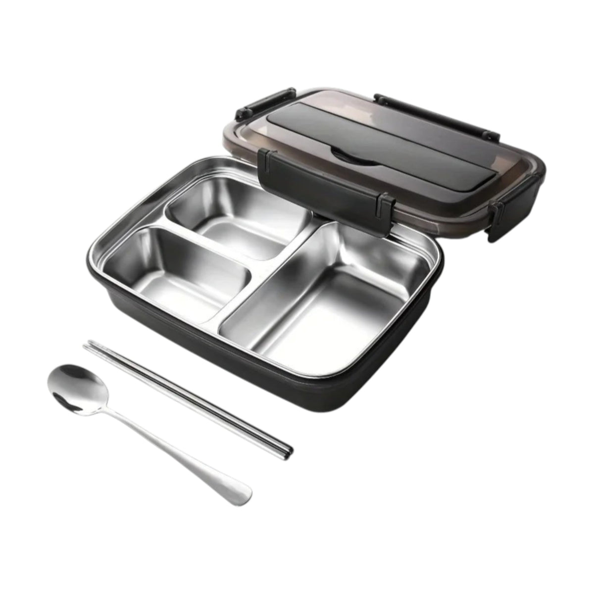 Boîte Repas en Inox à Compartiments Anti-Fuite