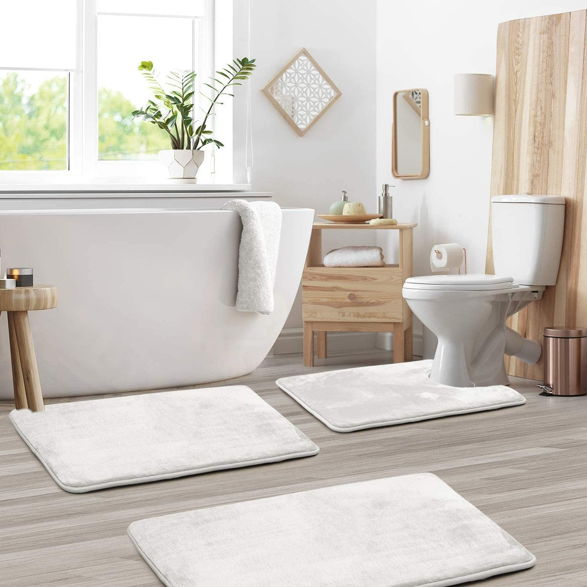 Set de 3 tapis de bain en mousse à mémoire