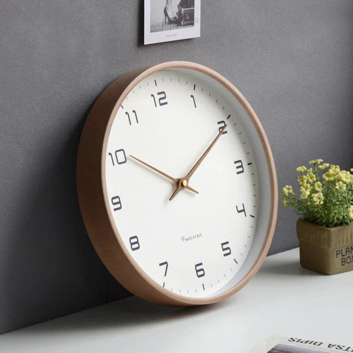 Horloge murale en bois massif, 25 ou 30 cm