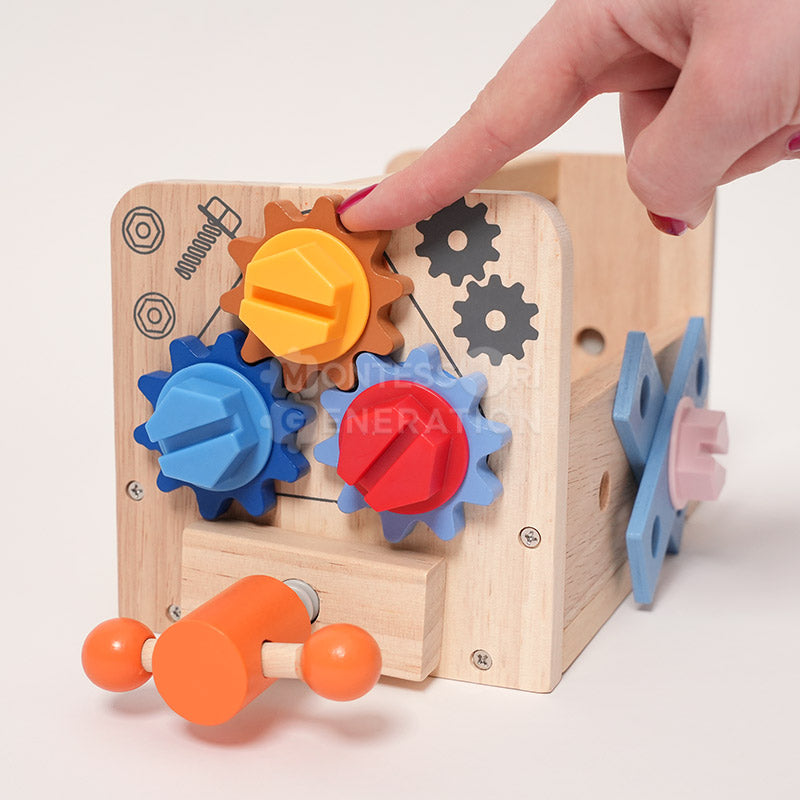Wooden Toolbox with Workbench, 37 Pieces, Ages 3+